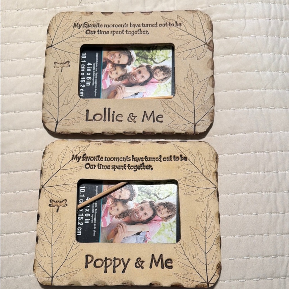 Lollie & Me / Poppy & Me Beige Leaf Photo Frame